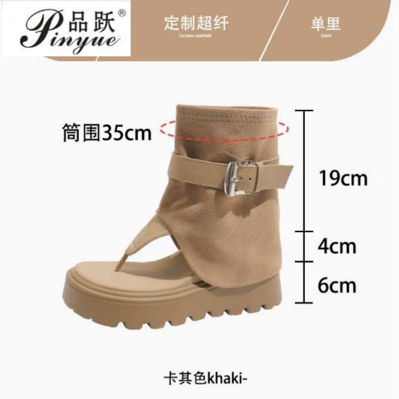 Sewing V - 10cm ハイヒールの女性用靴 ウェッジサンダル 夏用身長を伸ばすパンツブーツ つま先留め具付き V