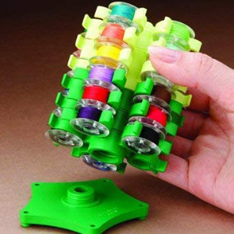 Bobbin Organizer Box - ミシン用収納クリップホルダー、30糸スプール用スレッドホルダー、プラスチックオーガナイザー、ミシン、DIY刺embroideryツール