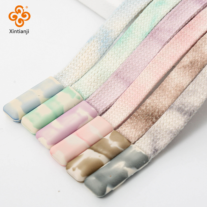 Sewing Tie Dye - 1 センチメートル幅フラット編組ロープツイストコードタイダイスウェットパンツパーカー巾着ロープ交換 DIY 縫製アクセサリー 1 個