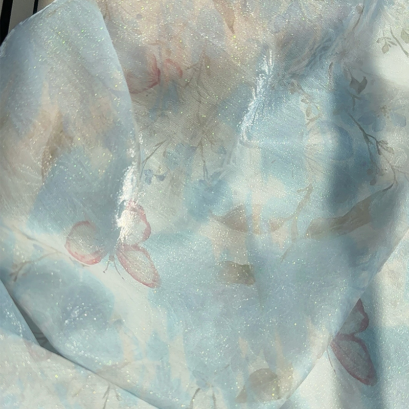 Sewing Garment - 1m 中国風花柄ジャカードプリント生地 デジタルプリント布 チャイナドレス、漢服、衣料品DIY縫製用 幅1.45m