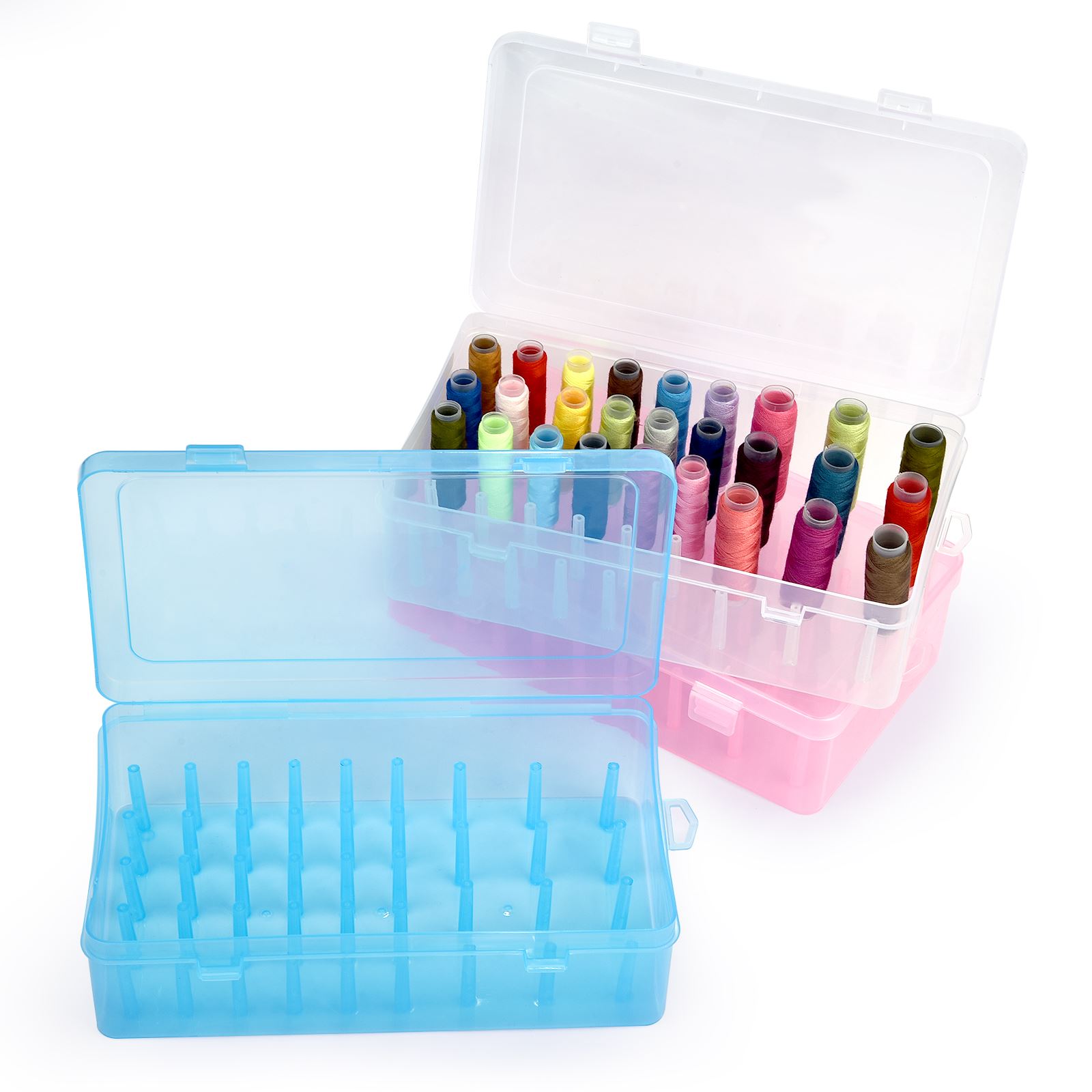 Bobbin Organizer Box - 42 軸ミシン糸ボックスボビン収納ケース透明針スプール 24 グリッドオーガナイザー家庭用 DIY 縫製アクセサリー