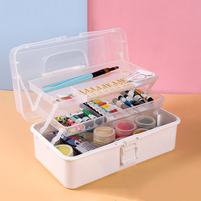 Bobbin Organizer Box - 大容量収納ボックス,折りたたみ式多機能,プラスチック,ポータブル,メイクアップ,ヘアピンオーガナイザー,マニキュア,ジュエリーボックス,3層