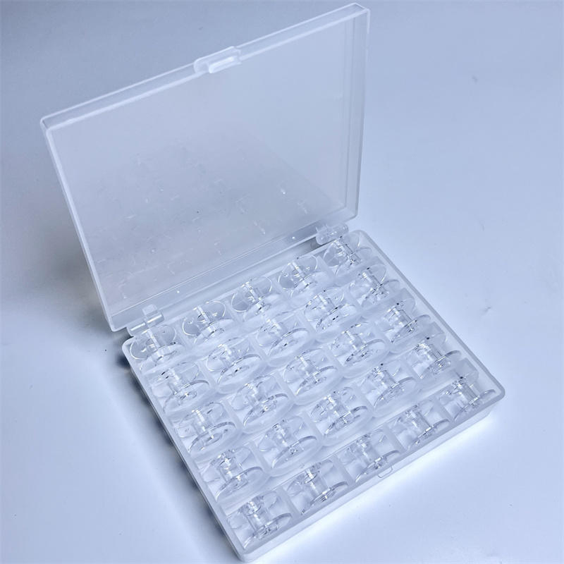 Bobbin Organizer Box - 25グリッドクリア空ボビン収納ボックスまたは25個の縫製ボビン スプールとボックス DIY家庭用ミシンアクセサリー用