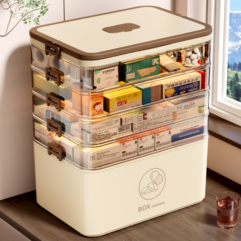 Bobbin Organizer Box - 大容量家庭用医療保管ボックス、多層引き出し式薬オーガナイザー、多機能薬収納キャビネット