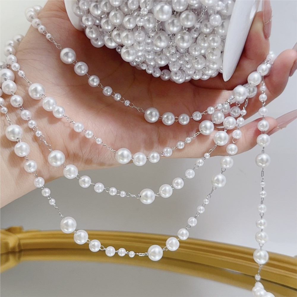 1メートル 3-8mm フェイクパールビーズ 真鍮製リンクチ - Sewing Necessities のレビューと価格