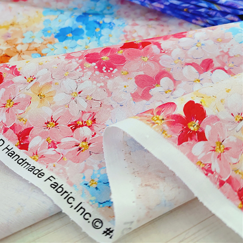 純綿の花柄プリント生地,油絵,縫製服,ハーフメートル - Sewing By のレビューと価格