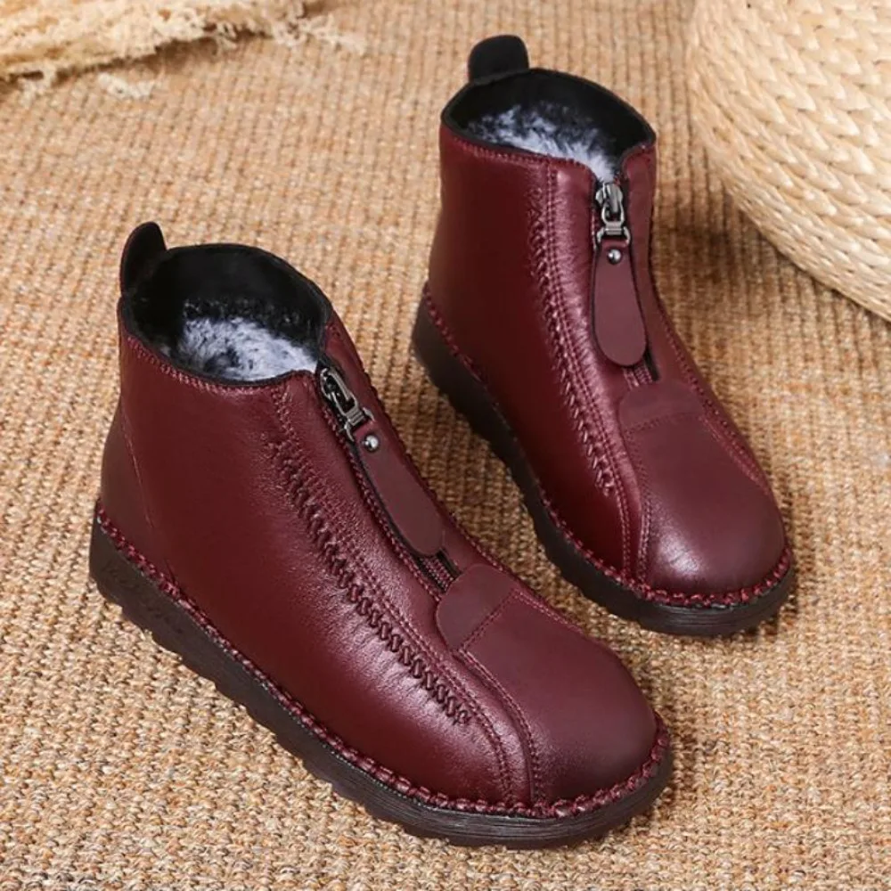 女性用スクエアヒールヒョウ柄ブーツ,ラージシングルブーツ,フ - Sewing Front Zipper のレビューと価格