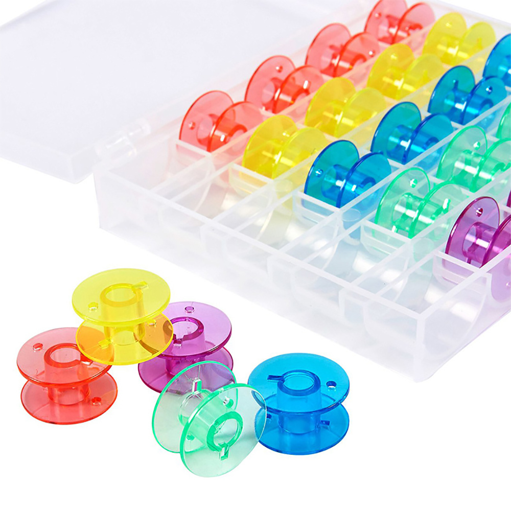 25 ピース/セットプラスチック糸ボビンミシンスプール収納ボ - Bobbin Organizer Box のレビューと価格