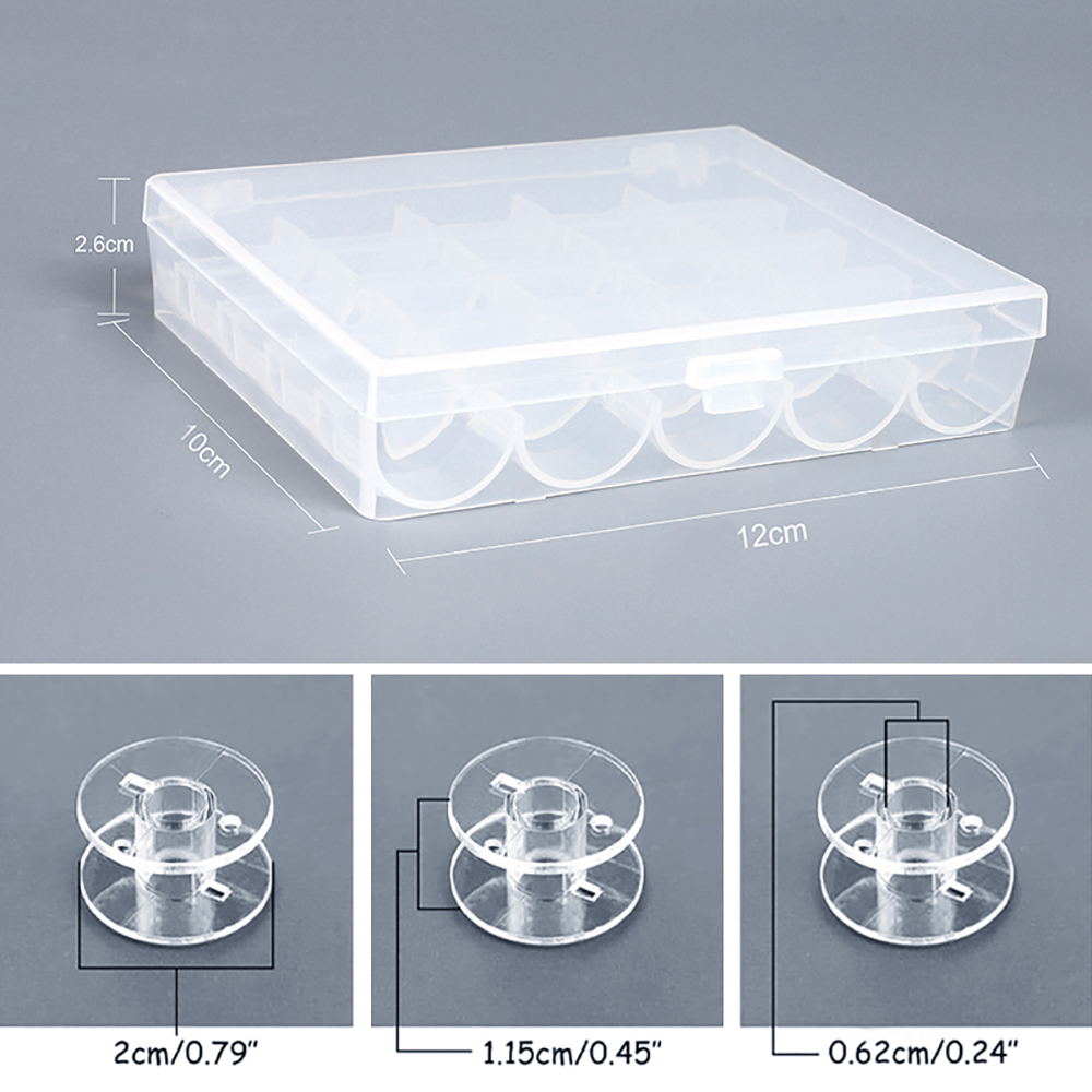 25 ピース/セットプラスチック糸ボビンミシンスプール収納ボ - Bobbin Organizer Box のレビューと価格
