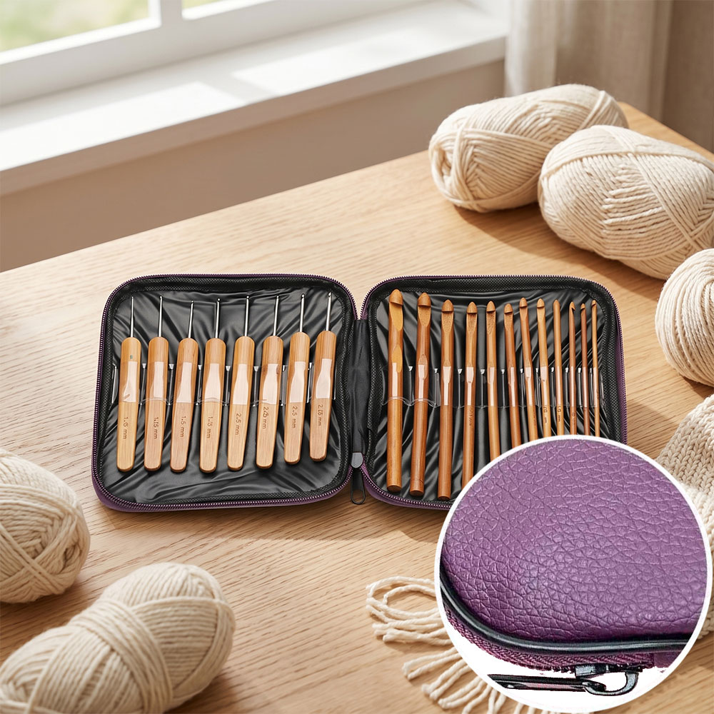 74個入り竹製かぎ針セット、毛糸編み工芸用裁縫道具、携帯用収 - Sewing Necessities のレビューと価格