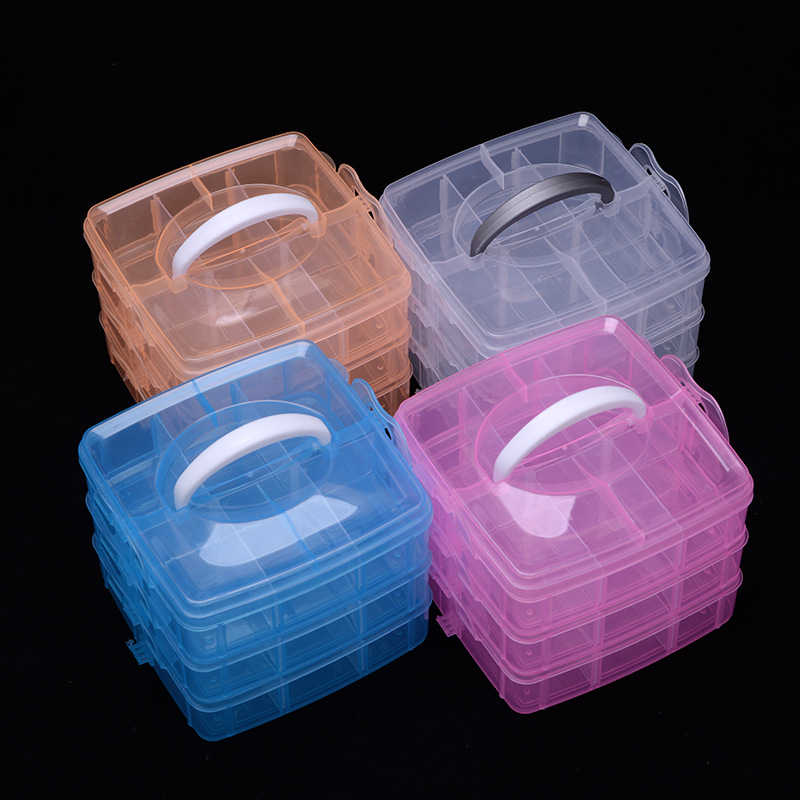 3層18コンパートメントプラスチック刺embroidery収 - Bobbin Organizer Box のレビューと価格