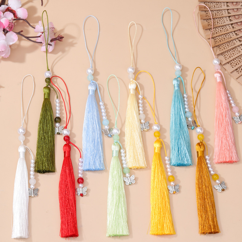 5 個ヴィンテージパール蝶タッセルペンダント DIY 工芸品 - Vintage Sewing Textile のレビューと価格