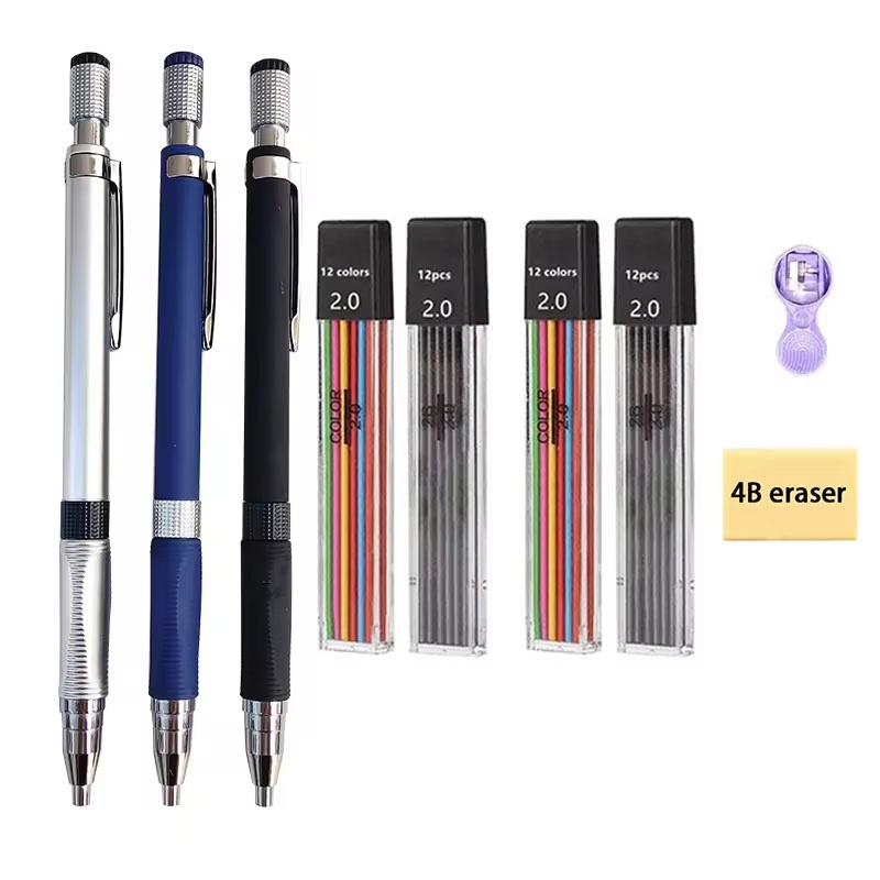 2.0mmシャープペンシルセット、2B黒/カラー芯リフィル付 - Staedtler Pencil Lumocolor のレビューと価格