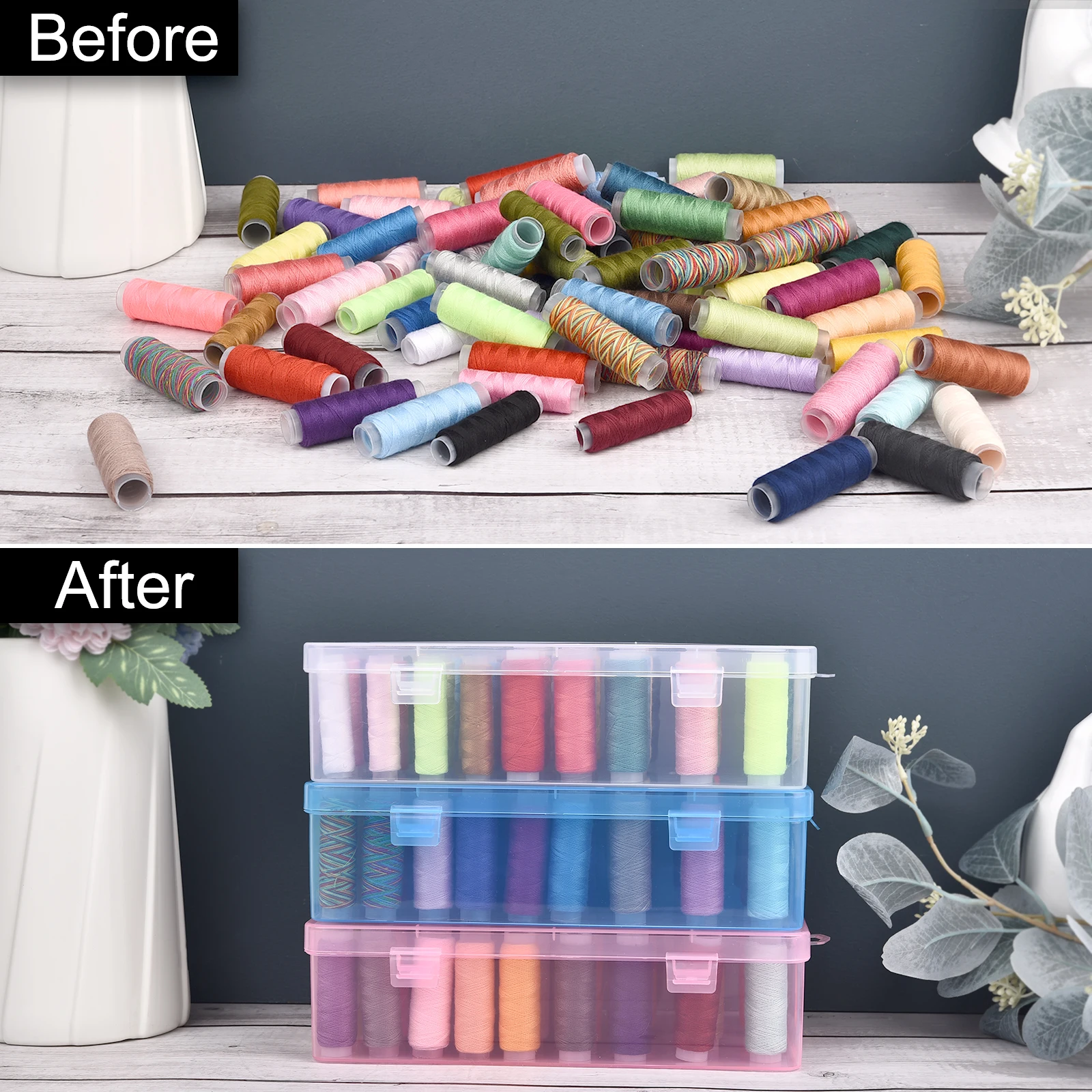 新しい 24 グリッドスプールオーガナイザー/42 軸ミシン - Bobbin Organizer Box のレビューと価格