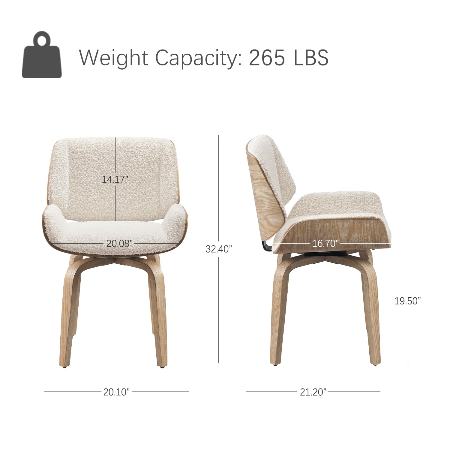 回転式ダイニングチェア、木製脚付き布張りダイニングルームチェ - Century Textile & Sewing Supply Photos のレビューと価格