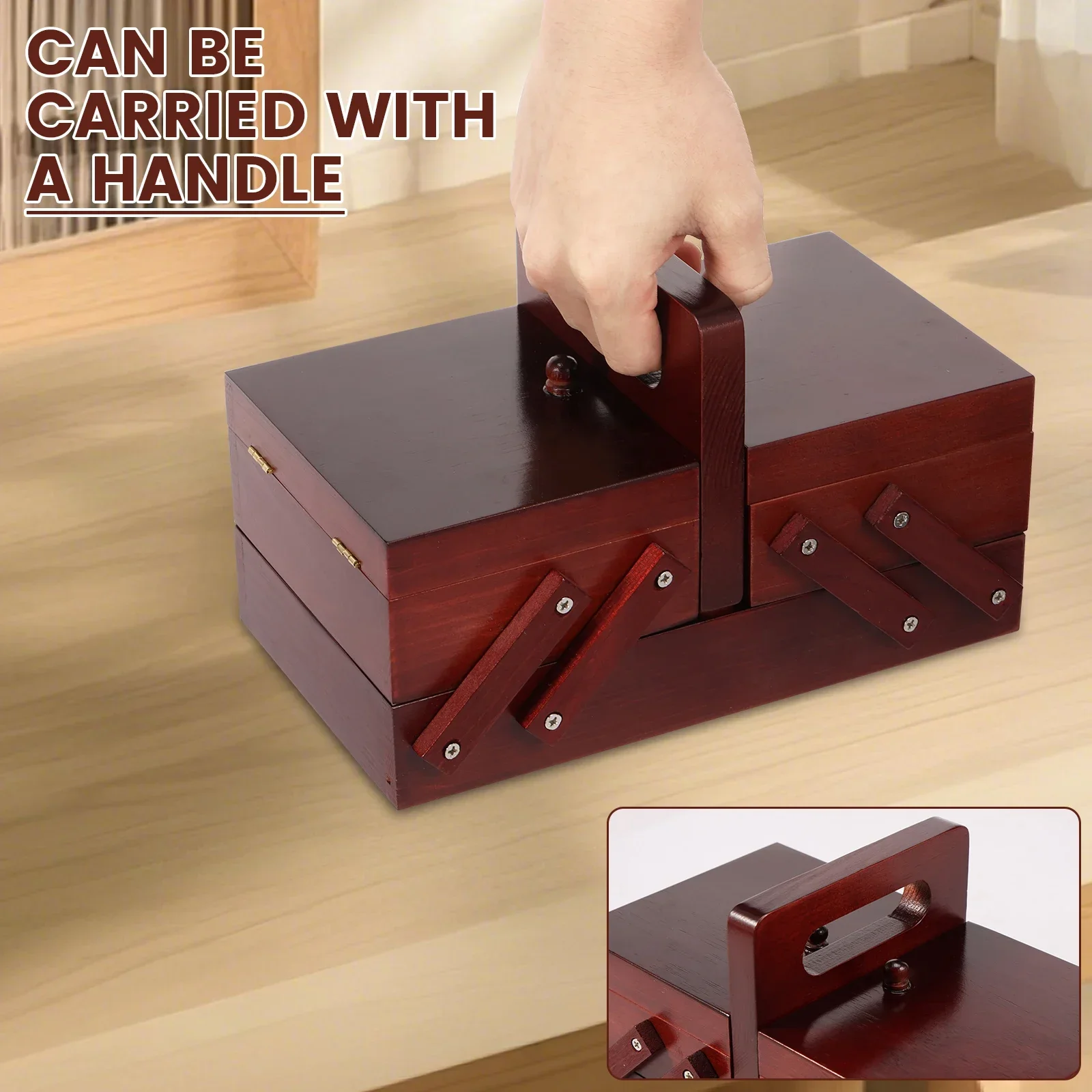 拡張可能な縫製糸箱木製ヴィンテージボビン空の縫製リールバスケ - Bobbin Organizer Box のレビューと価格