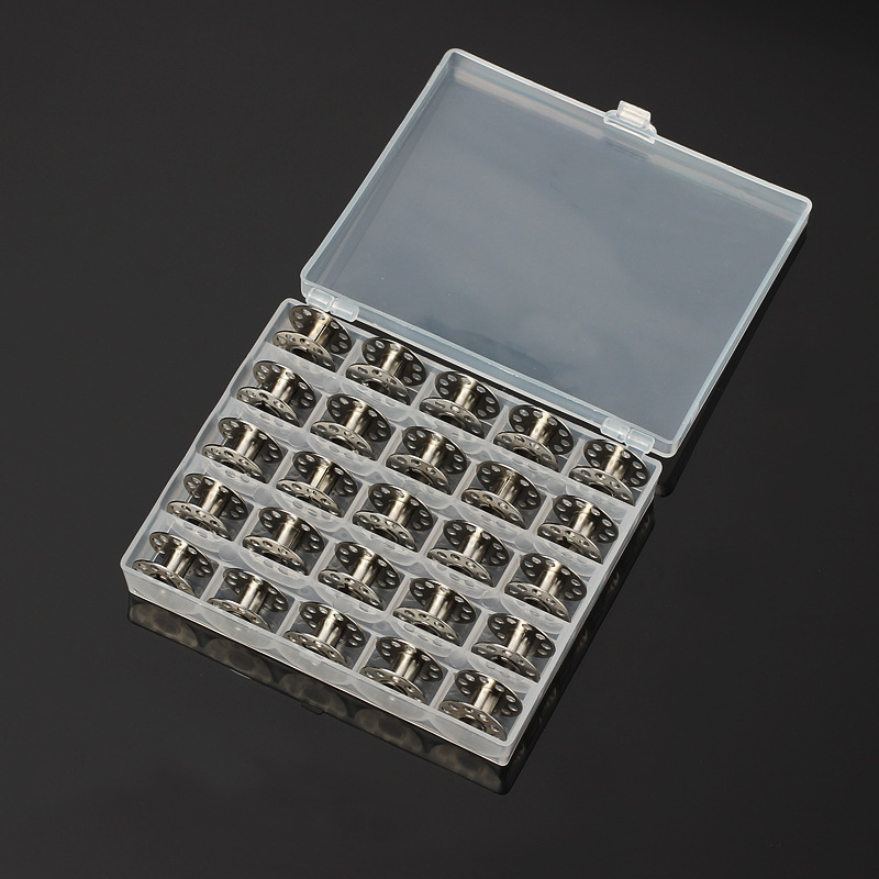 25 ピース/セット空のボビンミシンプラスチックケース収納ボ - Bobbin Organizer Box のレビューと価格