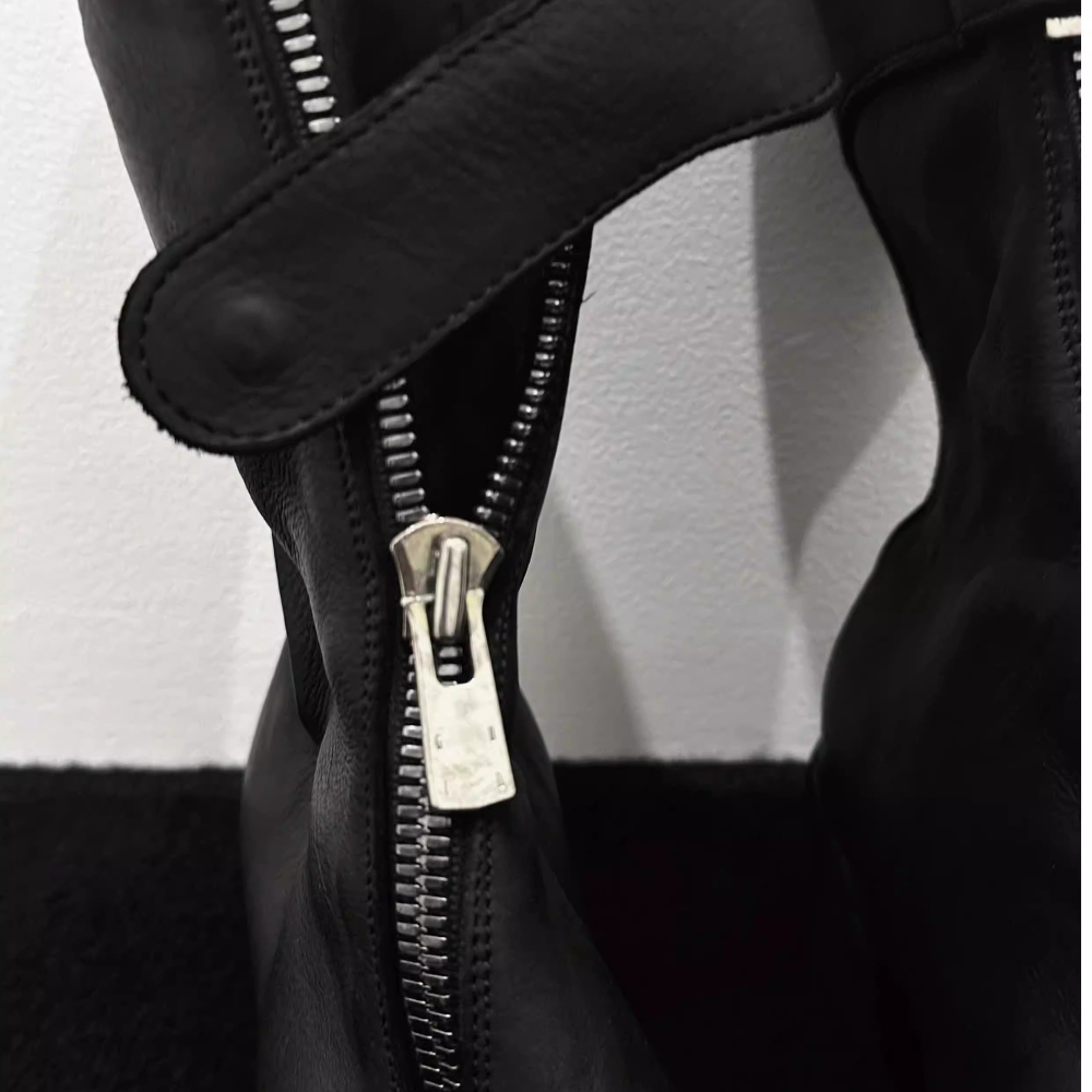 ファッション本革チェルシーブーツフロントジッパーブラックミッ - Sewing Front Zipper のレビューと価格
