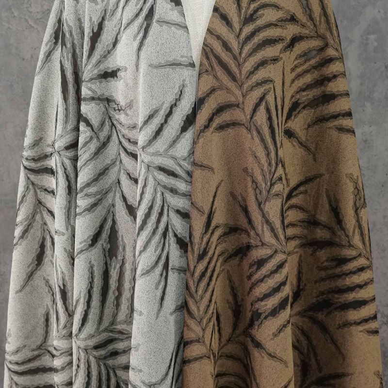 ヴィンテージ3Dエンボス加工パームリーフ柄先染めジャカード生 - Vintage Sewing Textile のレビューと価格