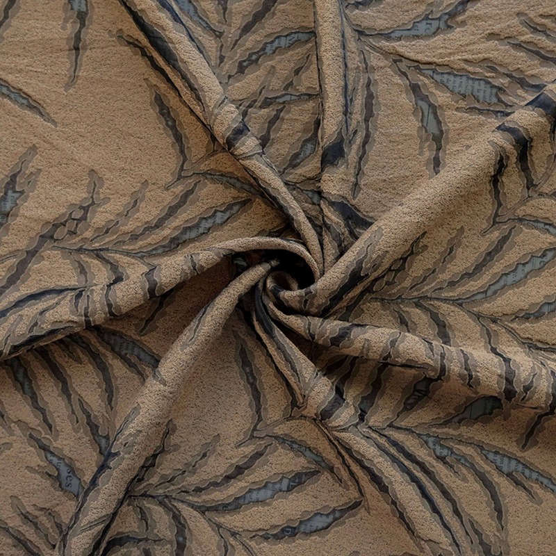 ヴィンテージ3Dエンボス加工パームリーフ柄先染めジャカード生 - Vintage Sewing Textile のレビューと価格
