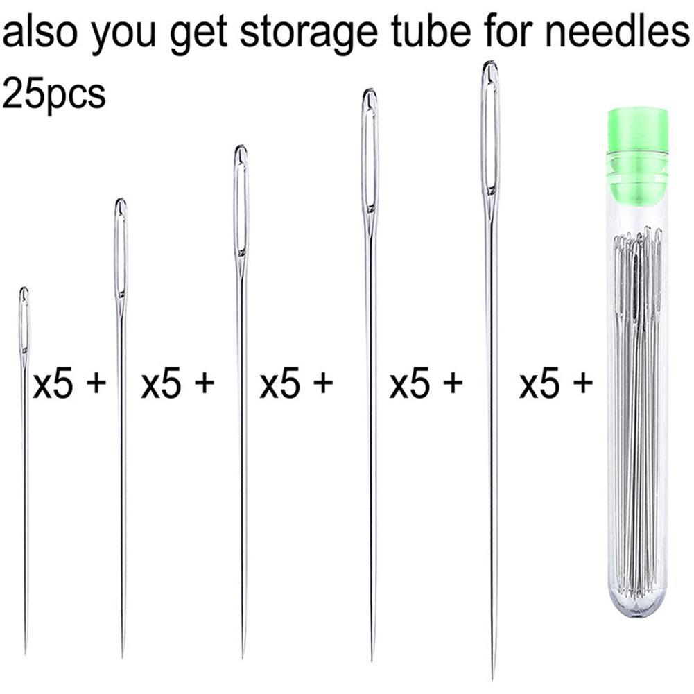 25 個ラージアイステッチ針ミシン針手作り革針鋼糸編み針縫製 - Sewing Necessities のレビューと価格