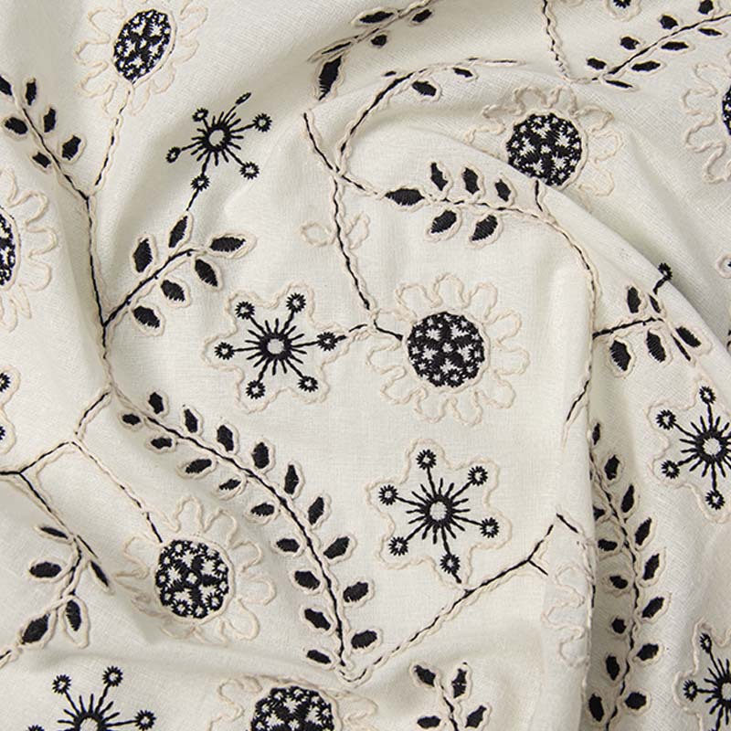 ヴィンテージ風フルワイド刺繍入り3Dコットンコードレース生地 - Vintage Sewing Textile のレビューと価格