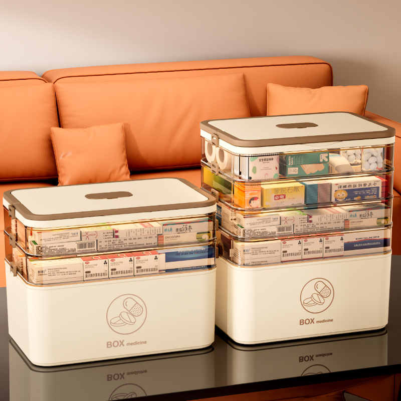 大容量家庭用医療保管ボックス、多層引き出し式薬オーガナイザー - Bobbin Organizer Box のレビューと価格